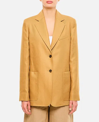 Max Mara Jacket Tailored Shoulder Pads In Caramello