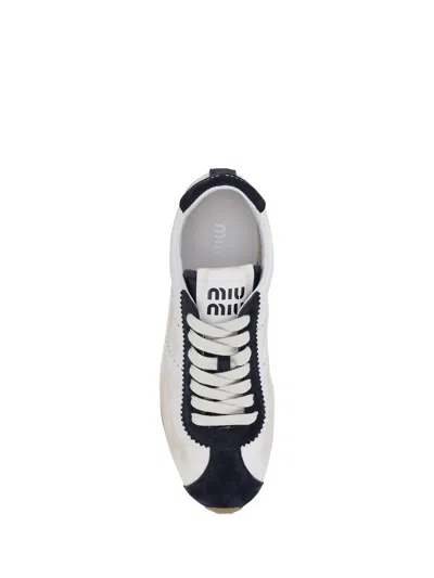 Miu Miu Sneakers In Bianco/blue