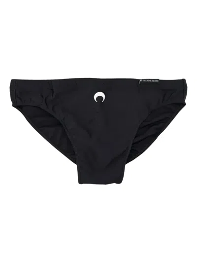 Marine Serre Medium-waist Swimwear Jersey Brief In Black