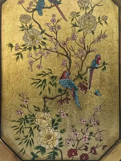 Les-ottomans Hand-painted Tray (30cm X 43cm) In Gold