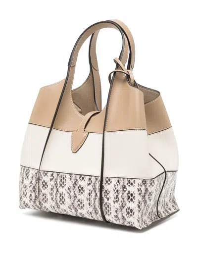 Tod's Mini T Timeless Tote Bag In Neutrals
