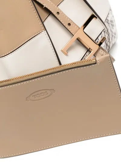 Tod's Mini T Timeless Tote Bag In Neutrals