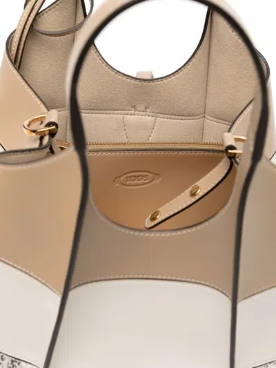 Tod's Mini T Timeless Tote Bag In Neutrals
