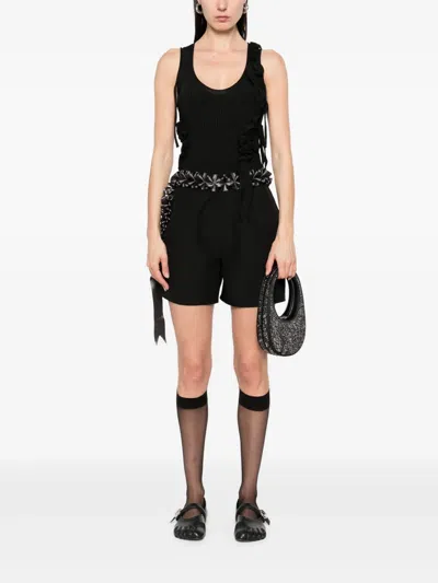 Coperni Knitted Ribbon Tank Top In Black