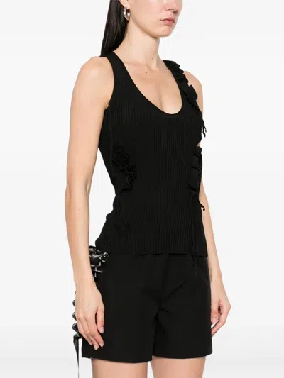 Coperni Knitted Ribbon Tank Top In Black