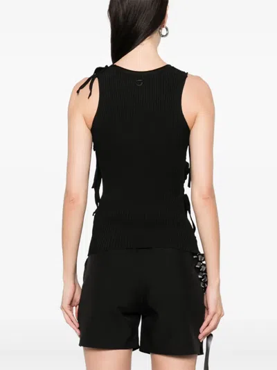 Coperni Knitted Ribbon Tank Top In Black
