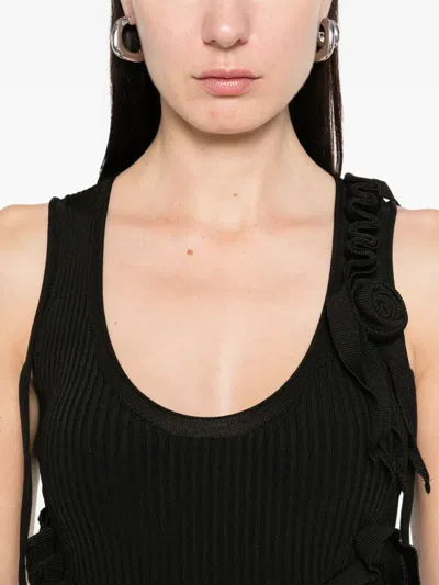 Coperni Knitted Ribbon Tank Top In Black