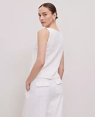 Ann Taylor Weekend Collection Bouclé Sweater Vest In Winter White