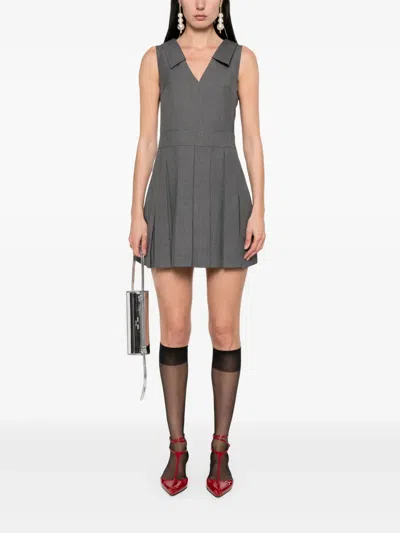 Shushu-tong Pleated Mini Dress In Grey