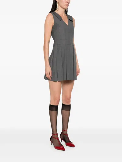 Shushu-tong Pleated Mini Dress In Grey