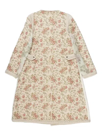 Communs Floral-print Parka Coat In Neutrals