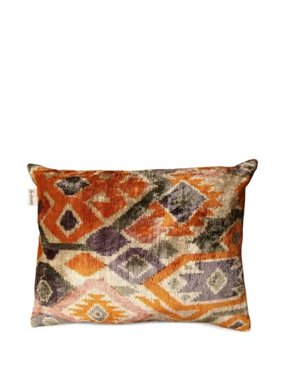 Les-ottomans Silk Velvet Cushion (50cm X 40cm) In Green