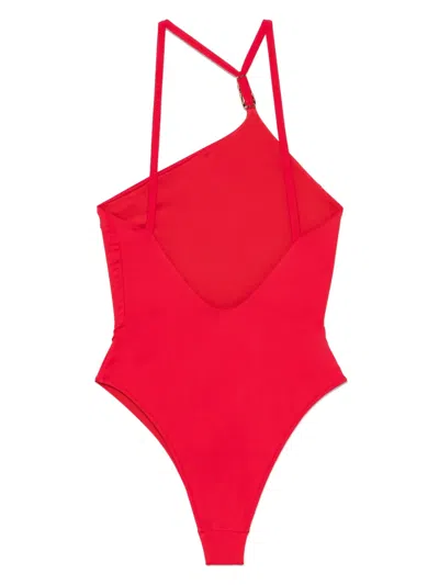 Versace Safety Pin Swimsuit In Red