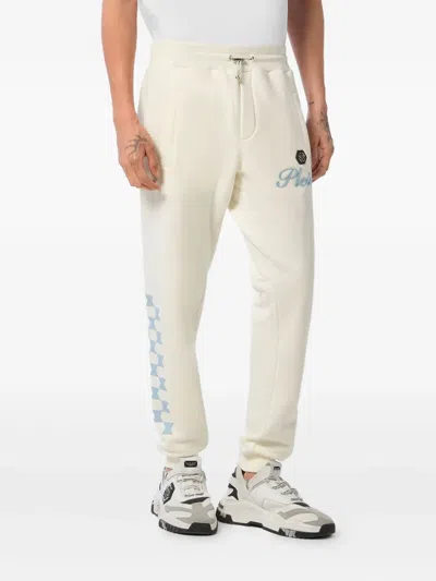 Philipp Plein Logo-patch Track Pants In Neutrals