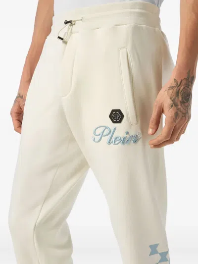 Philipp Plein Logo-patch Track Pants In Neutrals