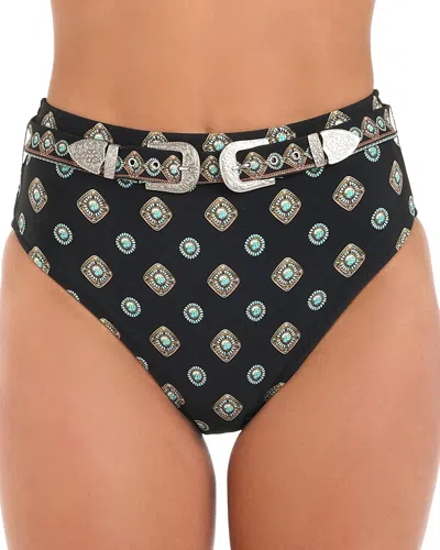 L Agence Vanessa High Waisted Bikini Bottom In Black