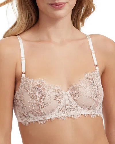 Skarlett Blue Entice Lace Balconette Underwire Bra In Icing/rose Gold