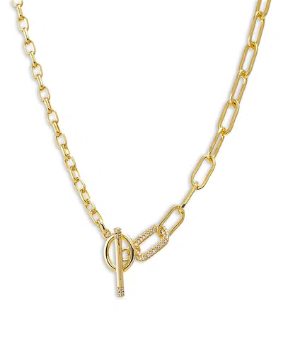 By Adina Eden Pave Accented Toggle Multi Chain Necklace In Gold