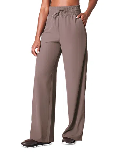 Spanx On The Move Wide Leg Pants In Smoke