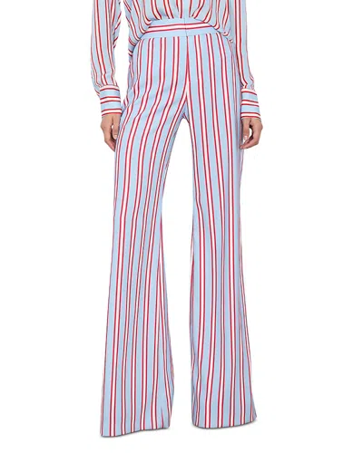 Alice And Olivia Dylan Striped Wide Leg Pants In Tkwdblurub