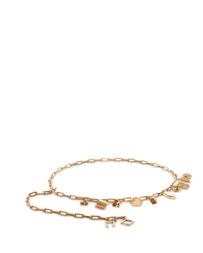 Cult Gaia Bijou Charm Belt In Antique Brass In Antique Brown