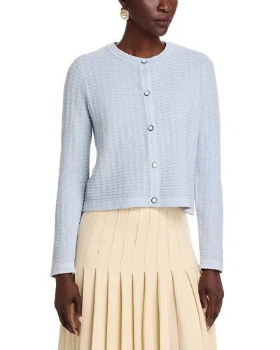 Sioni Ribbed Cardigan In Heather Sky