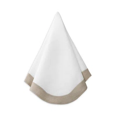 Sferra Ondulato Dinner Napkins, Set Of 4 In White  Natural