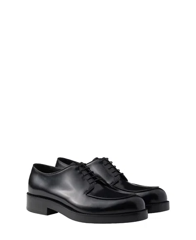 Prada Classic Derby Shoes In Black