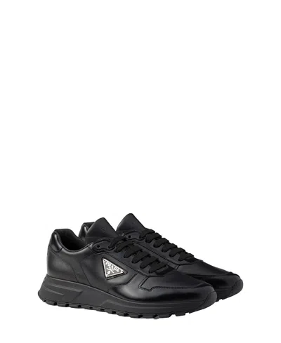 Prada Prax 01 Re-nylon And Leather Sneakers In Black