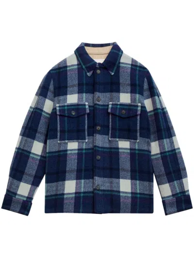 Isabel Marant Kalban Wool Blend Varsity Jacket In Blue
