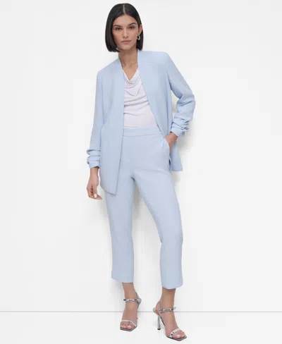 Dkny Women's Ruched-sleeve Open-front Blazer In Skyway