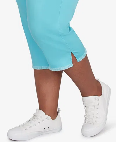 Ruby Rd. Plus Size Oasis Pull On Fringe Denim Capri Pants In Capri