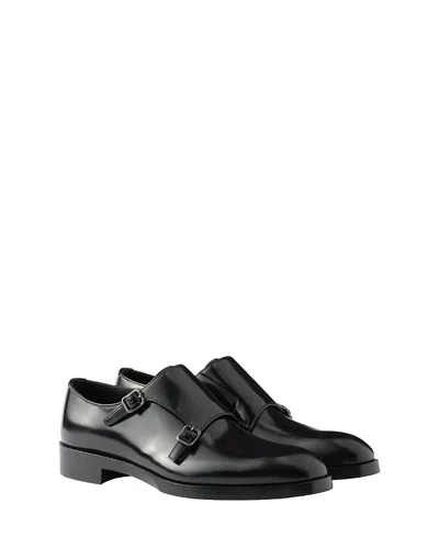 Prada Brogue Shoes Men Black In Black