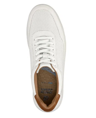Johnston & Murphy Men's Dawson Perforated U-throat Sneakers In White Full Grain