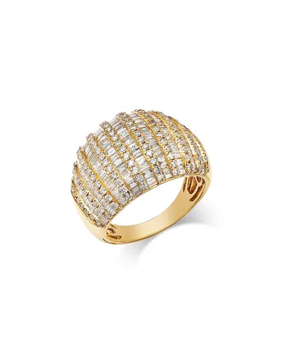 Bloomingdale's Fine Collection Diamond Round & Baguette Dome Ring In 14k Yellow Gold, 2.0 Ct. T. W. In Gold