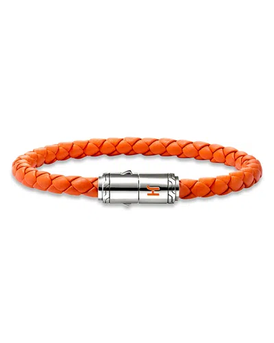 John Hardy Braided Leather Bracelet In Silver