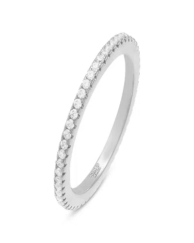By Adina Eden Adinas Jewels Cubic Zirconia Thin Band Ring In Silver