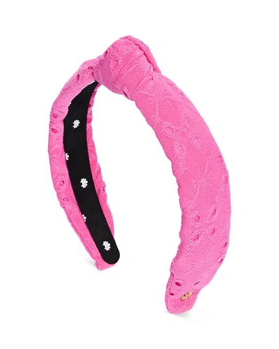 Lele Sadoughi Eyelet Slim Knotted Headband In Fuschia