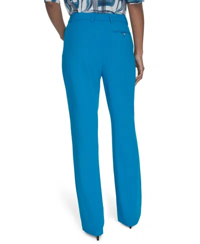 Calvin Klein Petite Lux Modern Fit Mid Rise Straight-leg Pants In Corsica