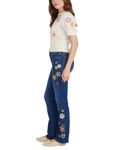 Driftwood Women's Floral Intarsia Cotton Crewneck Sweater In Cream