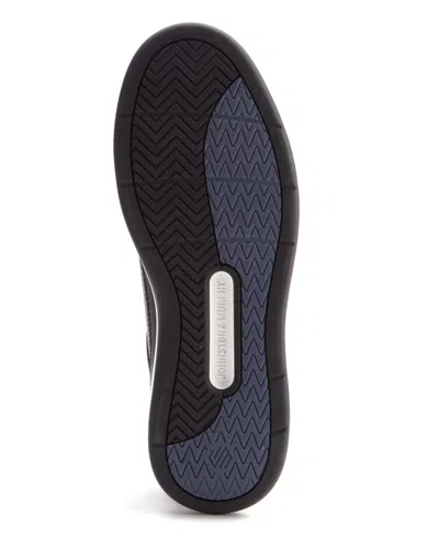 Johnston & Murphy Dawson Perforated Leather Sneaker In Black Full Grain