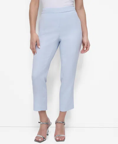 Dkny Women's High Rise Cropped Straight-leg Pants In Skyway