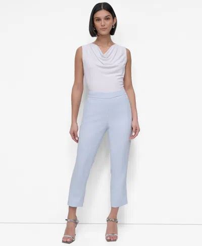 Dkny Women's High Rise Cropped Straight-leg Pants In Skyway