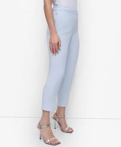 Dkny Women's High Rise Cropped Straight-leg Pants In Skyway