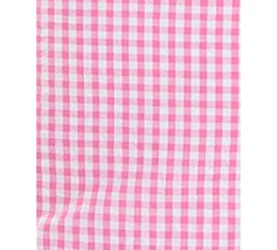 Seni & Cade Juniors' Square-neck Cotton Gingham Dress In Pink