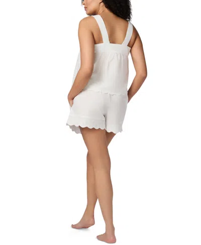 Gap Body Women's Cotton Short Eyelet Pajama Set In White