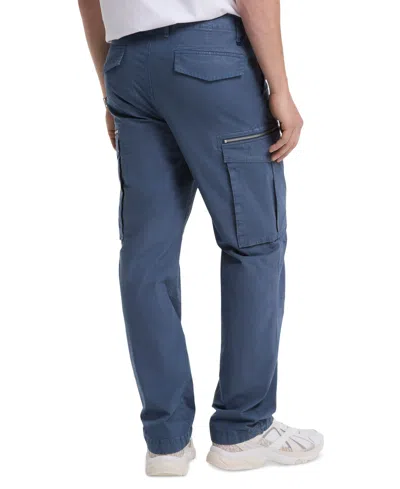 Michael Kors Men's Slim Straight Fit Stretch Garment-dyed Cargo Pants In Blue