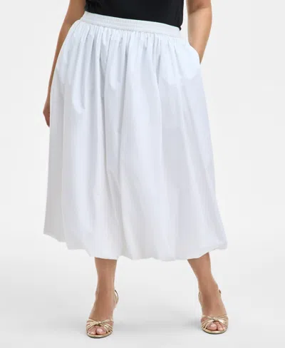 On 34th Trendy Plus Size Bubble-hem Midi Skirt, Exclusively At Macy's In Bright Whi