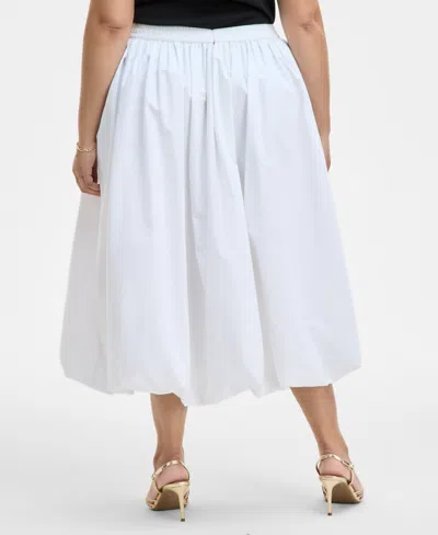On 34th Trendy Plus Size Bubble-hem Midi Skirt, Exclusively At Macy's In Bright Whi