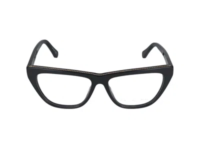 Stella Mccartney Eyewear Rectangular Frame Glasses In Black Black Transparent